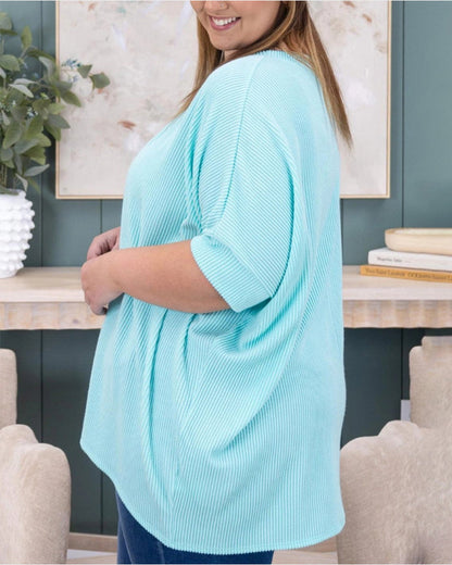 Oversized Ribbed Dolman Sleeve Top