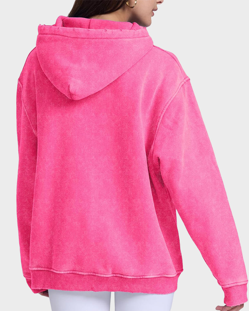 Oversized Unisex Acid Wash Hoodie Pullover