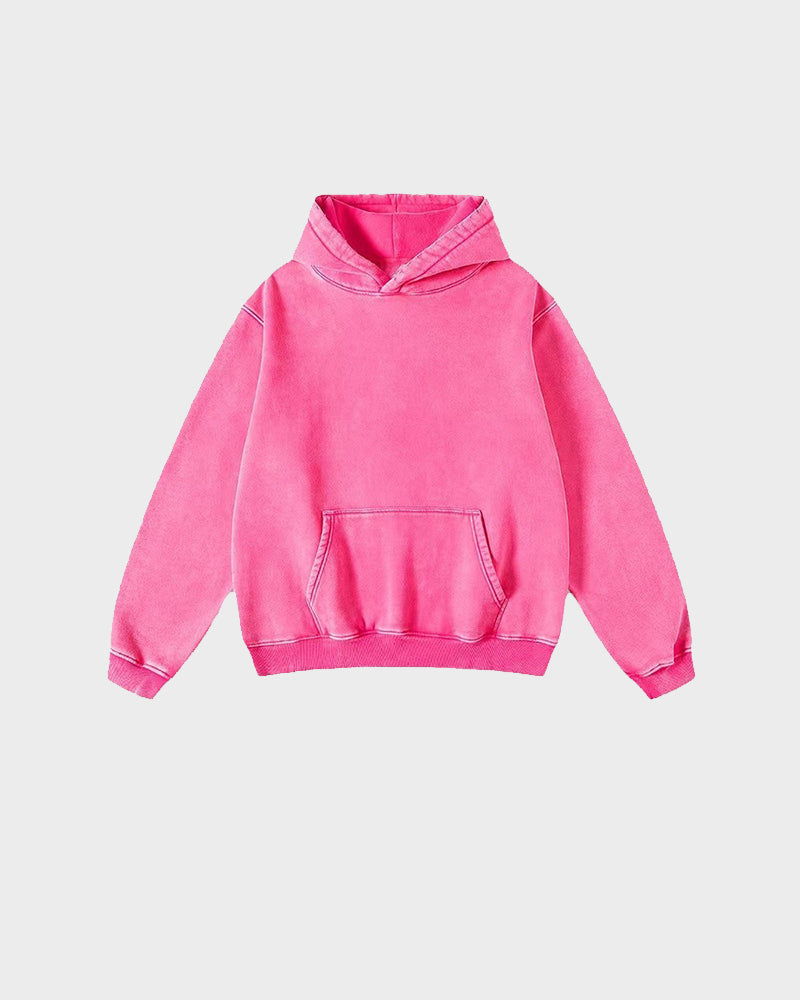 Oversized Unisex Acid Wash Hoodie Pullover