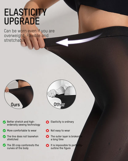 Semi-Sheer Black Polka Dot High-Waist Tights