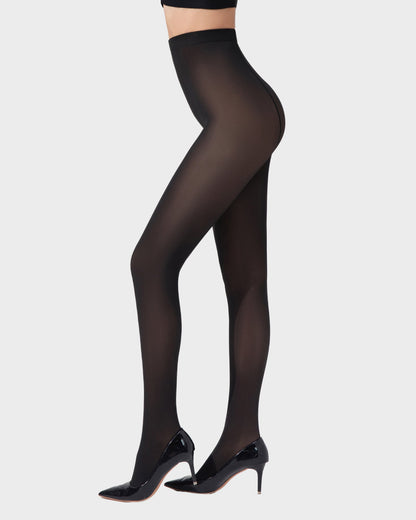 Slimming Semi-Sheer Black Tights